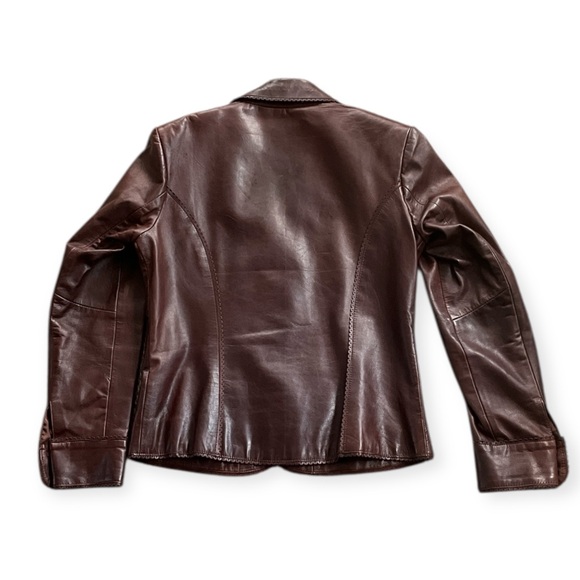 Vintage Dominique Rich Brown Leather Jacket - Picture 6 of 16